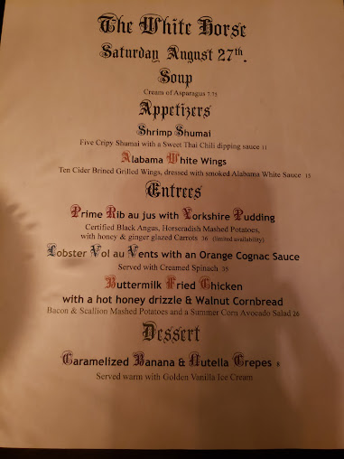 Menu The White Horse New Preston - 6