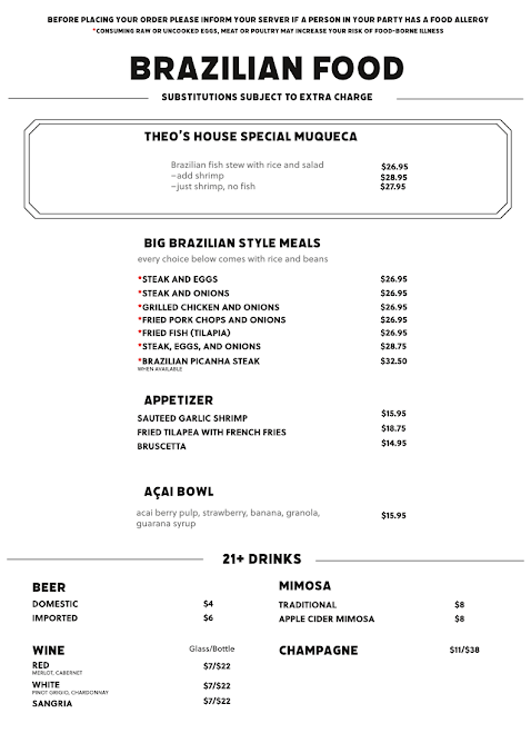 Menu Theo's Cozy Corner Restaurant - 3