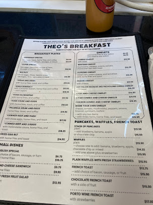 Menu Theo's Cozy Corner Restaurant - 8
