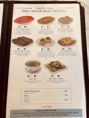 Menu Thien An Bo 7 Mon Restaurant - 3