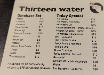 Menu Thirteen Water - 5