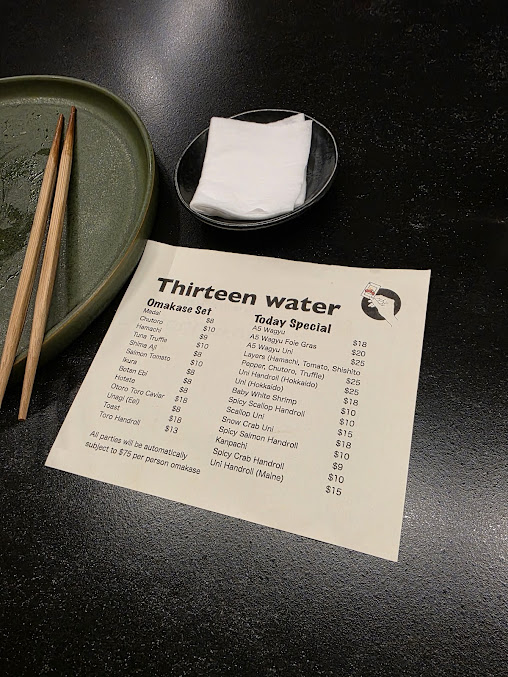 Menu Thirteen Water - 8