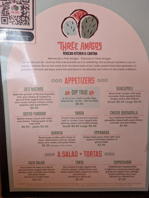Menu Three Amigos Mexican Grill Cantina - 5
