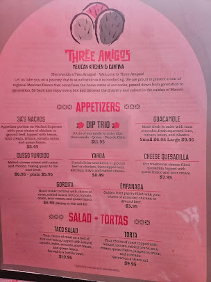 Menu Three Amigos Mexican Grill Cantina - 8