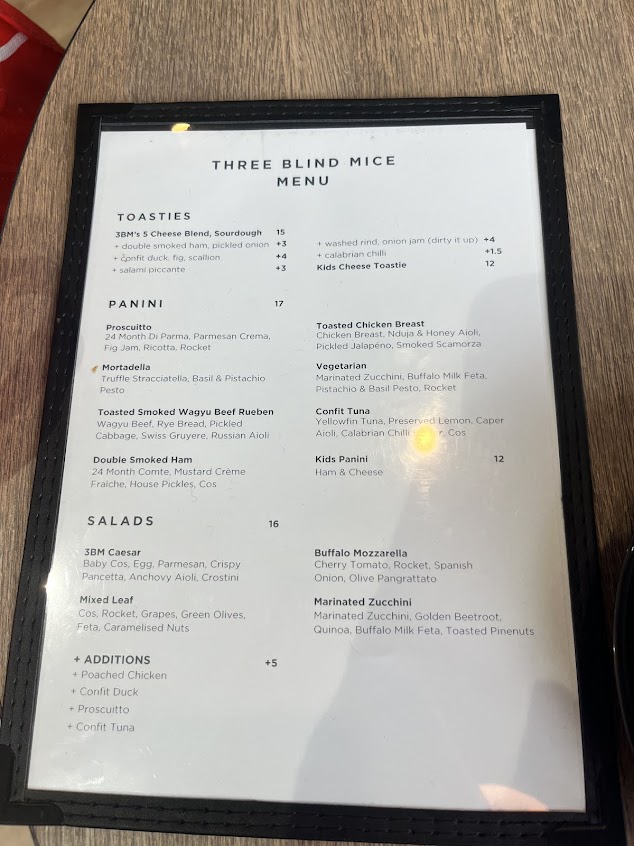 Menu Three Blind Mice - Providore | Kitchen - 9