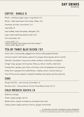 Menu Three Blue Ducks - 3
