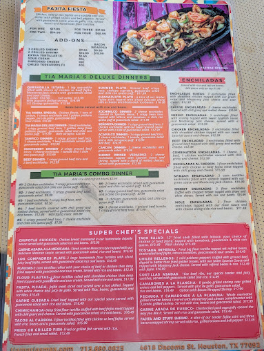 Menu Tia Maria's - 5
