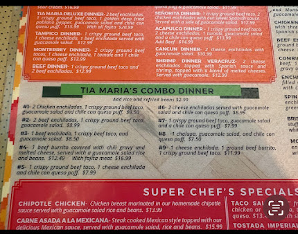 Menu Tia Maria's - 8