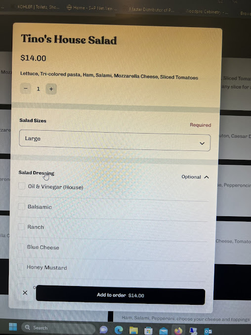 Menu Tino's Pizza - 0