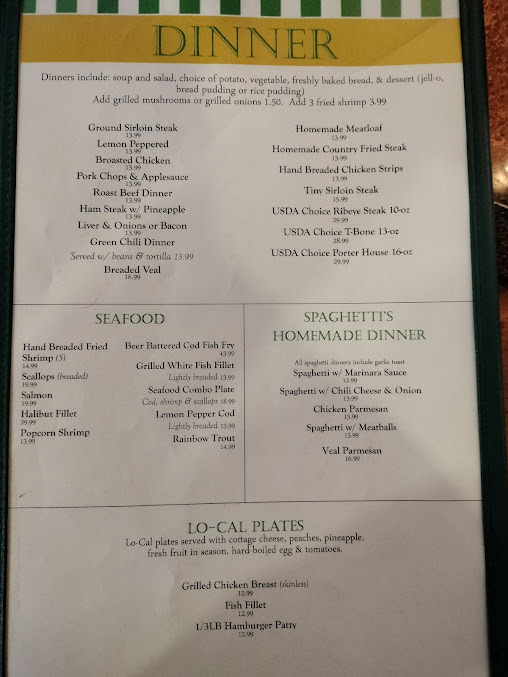 Menu Tinys Family Restaurant And Lounge - 3