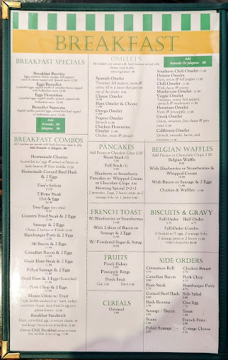 Menu Tinys Family Restaurant And Lounge - 7