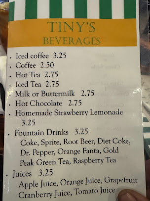 Menu Tinys Family Restaurant And Lounge - 8