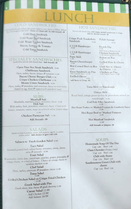 Menu Tinys Family Restaurant And Lounge - 9