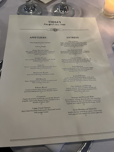 Menu Tisha's Fine Dining - 1