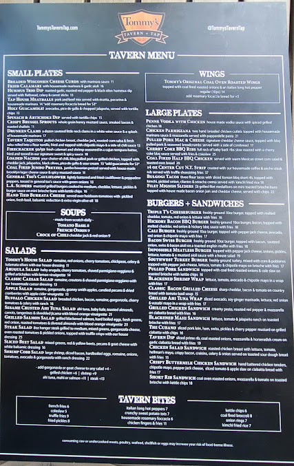Menu Tommys Tavern + Tap - 0