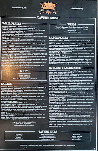Menu Tommys Tavern + Tap - 2