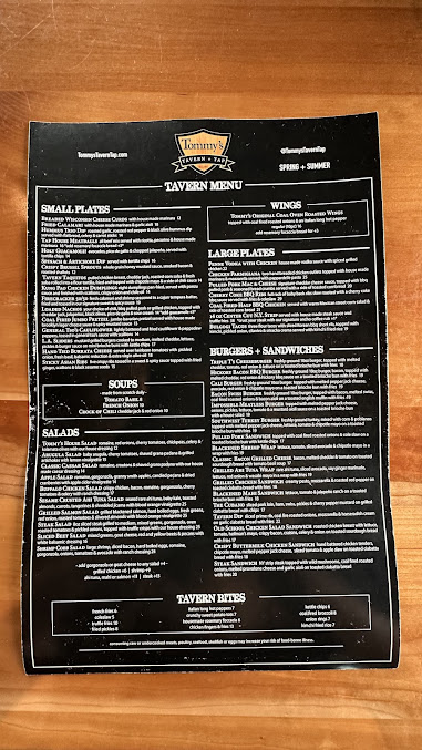 Menu Tommys Tavern + Tap - 4