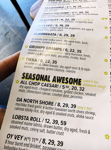 Menu Tony Boloney's - Atlantic City - 0