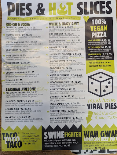 Menu Tony Boloney's - Atlantic City - 2
