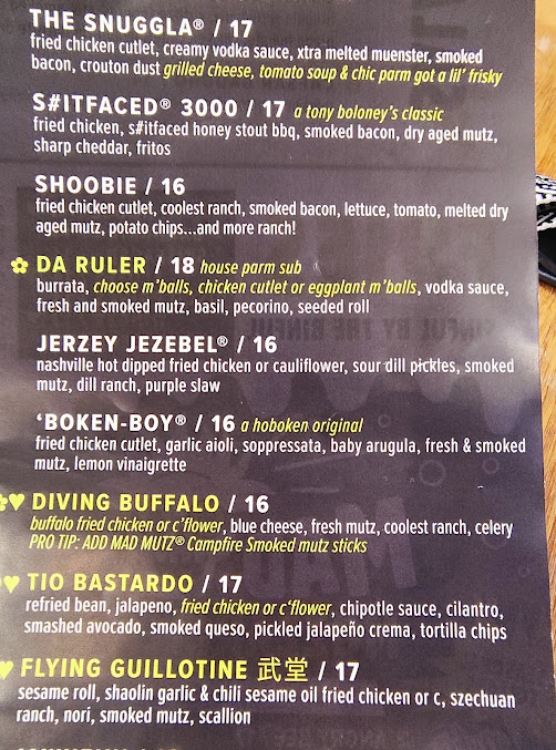 Menu Tony Boloney's - Atlantic City - 6