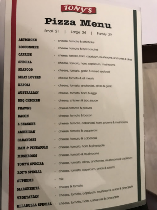 Menu Tony’s Pizza “The Original” Since 1970 - 5