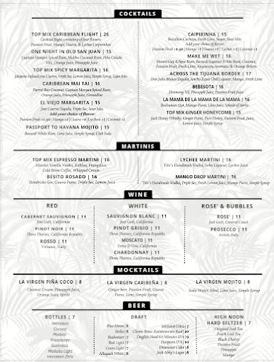 Menu Top Mix Bar Kitchen Cambridge - 0