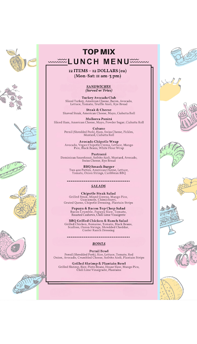 Menu Top Mix Bar Kitchen Cambridge - 2