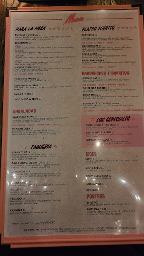 Menu Toro Loco - 3