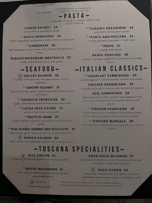 Menu Toscana Northern Italian Grill - 3