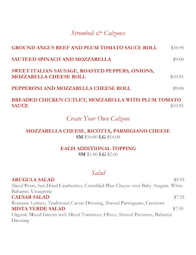 Menu Toscana Thin Crust Pizza Italian Specialties - 2