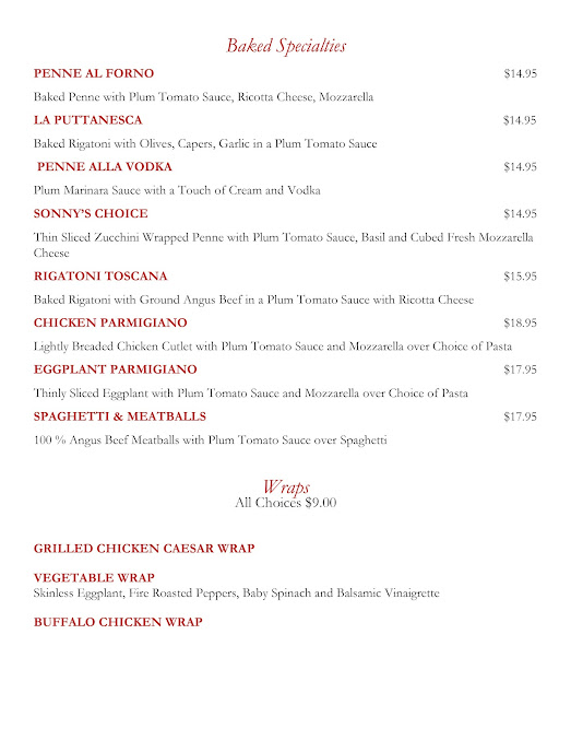 Menu Toscana Thin Crust Pizza Italian Specialties - 3
