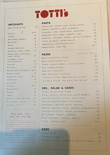 Menu Totti's Rozelle - 4