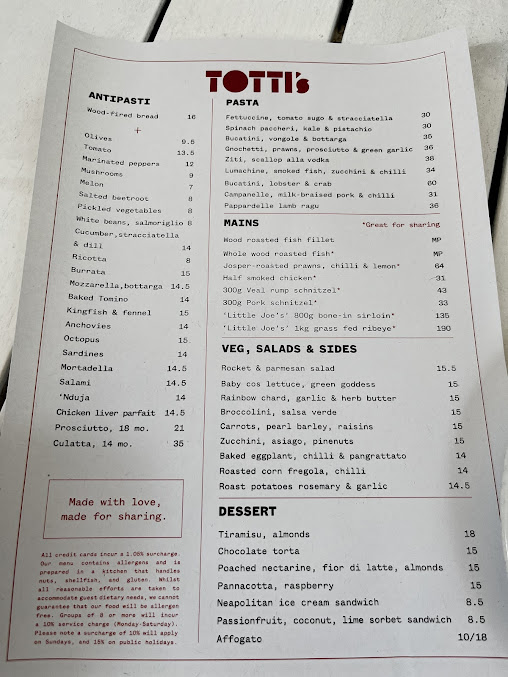 Menu Totti’s - 0