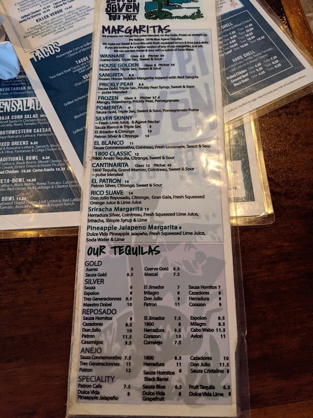 Menu Tower 7 Baja Mexican Grill - 3