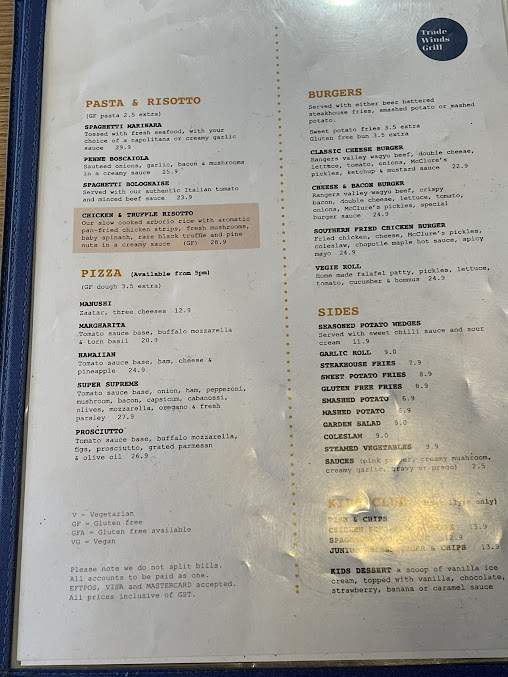 Menu Tradewinds - 3