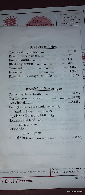 Menu Trail's End - 2