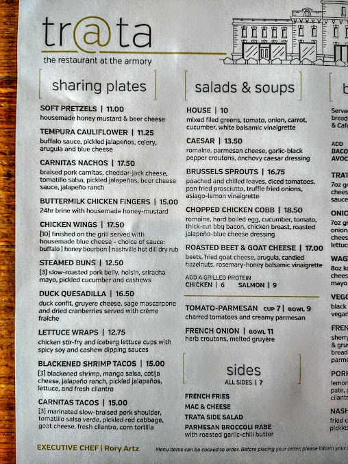 Menu Trata: The Restaurant At The Armory - 8