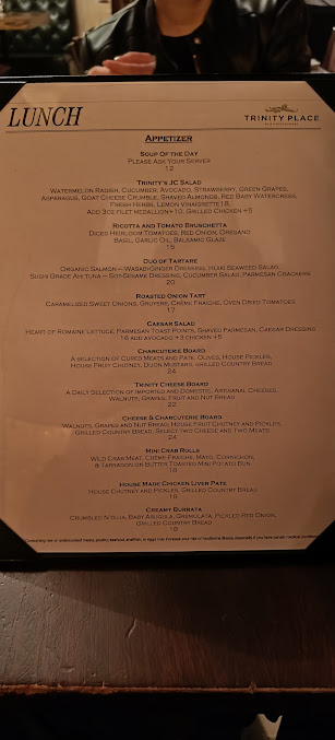 Menu Trinity Place Restaurant And Bar - 3