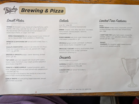 Menu Trophy Brewing & Pizza - 0