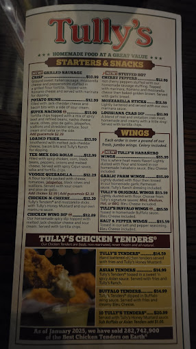 Menu Tully's Good Times Erie Blvd. - 1