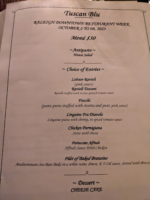 Menu Tuscan Blu | Italian Restaurant - 2
