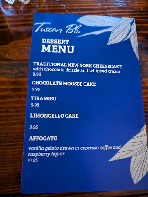 Menu Tuscan Blu | Italian Restaurant - 4