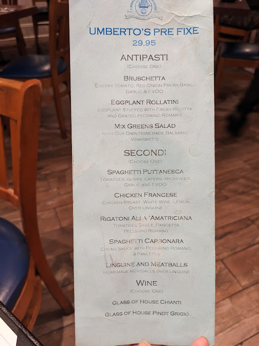 Menu Umbertos Clam House - 2