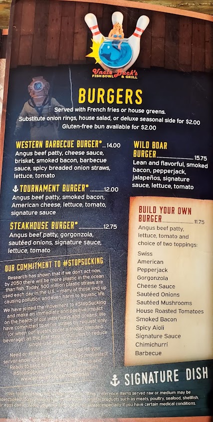 Menu Uncle Bucks Fish Bowl And Grill Bridgeport - 0