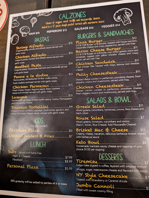 Menu Up North Pizzeria - 0