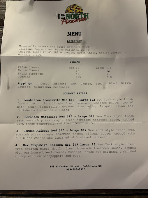 Menu Up North Pizzeria - 2
