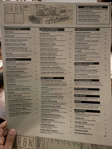 Menu Urban Tandoor - Indian Restaurant & Bar, Harrison, New Jersey - 1