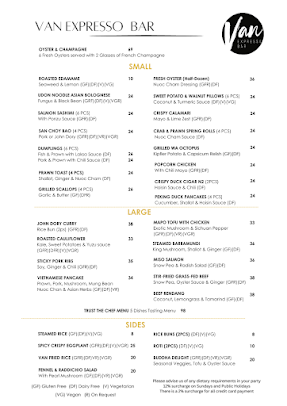 Menu Van Expresso Bar - 1