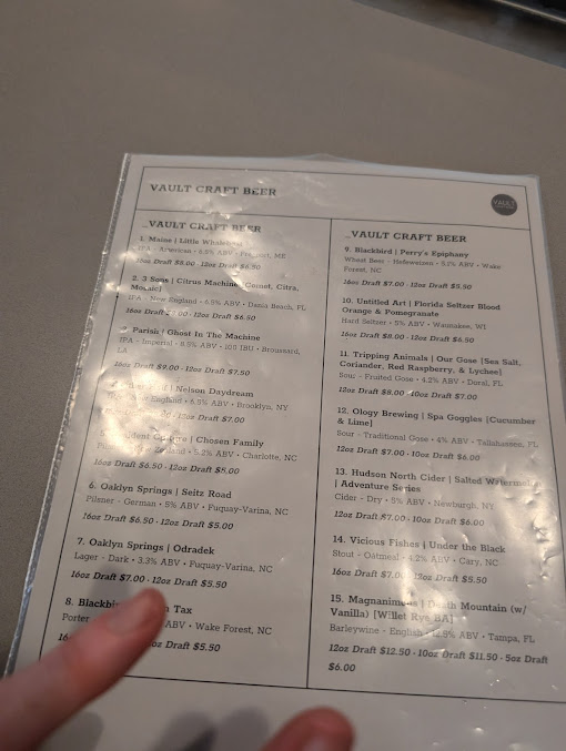Menu Vault Craft Beer - 1