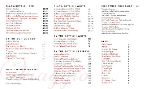 Menu Viaggio Highland Park - 0